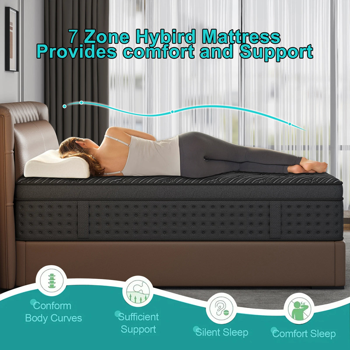 LAYROAD Memory Foam Mattress With Individually Pocketed Springs