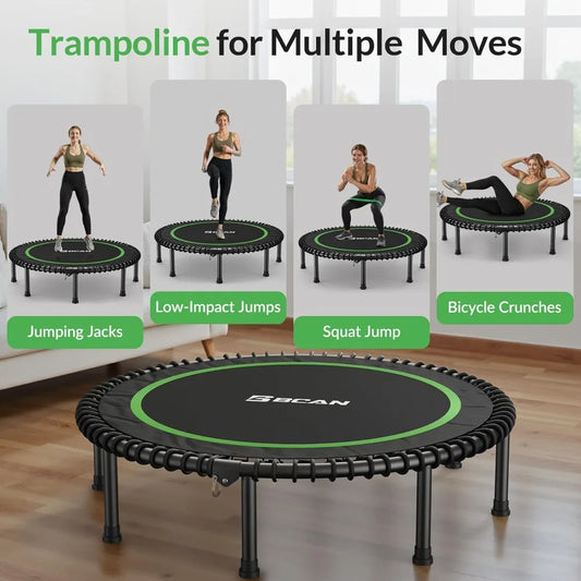 YTYIN Foldable Mini Trampoline Durable Indoor Adult Fitness Exercise Rebounder