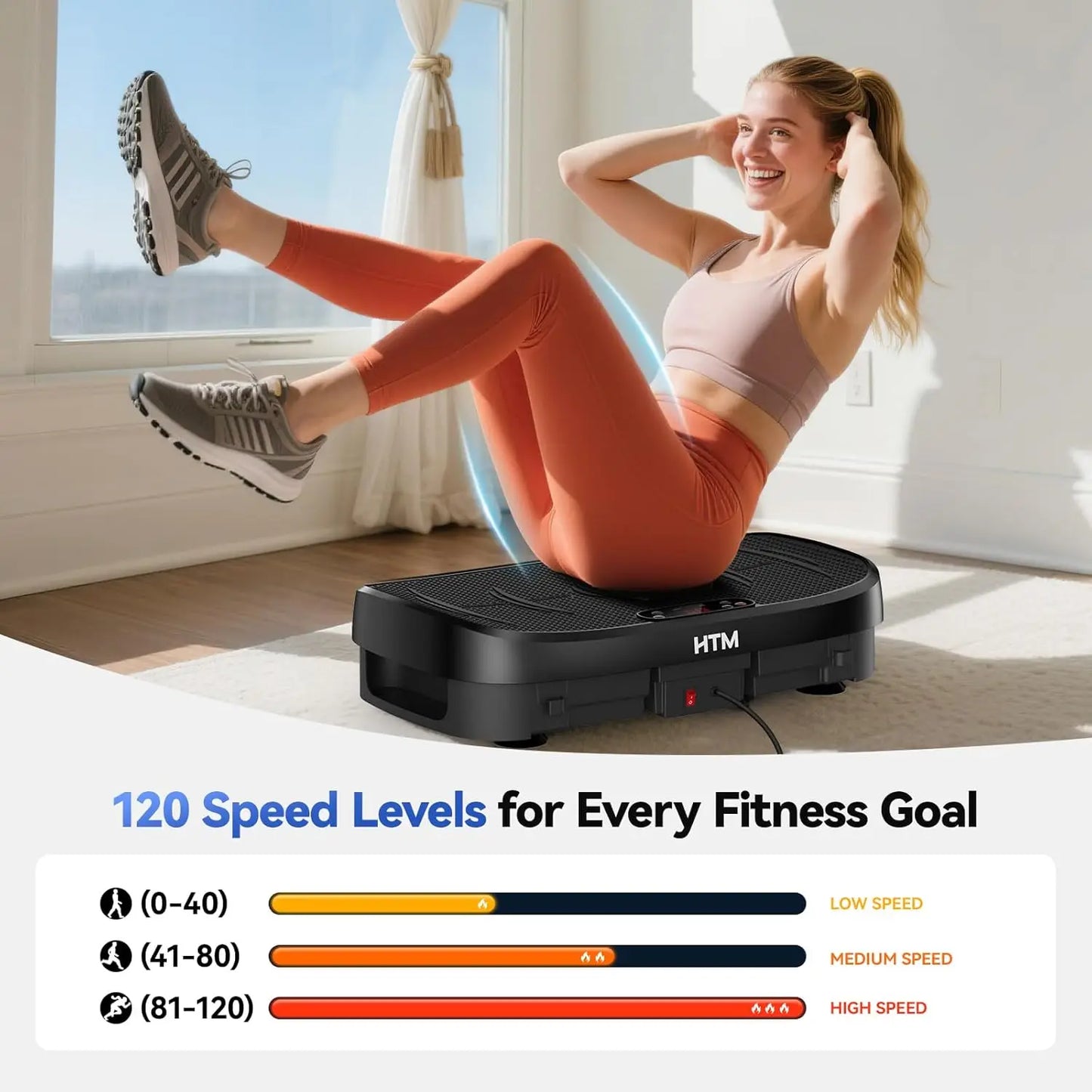 Vibration Plate Whole Body Exercise Machine With Bluetooth Remote