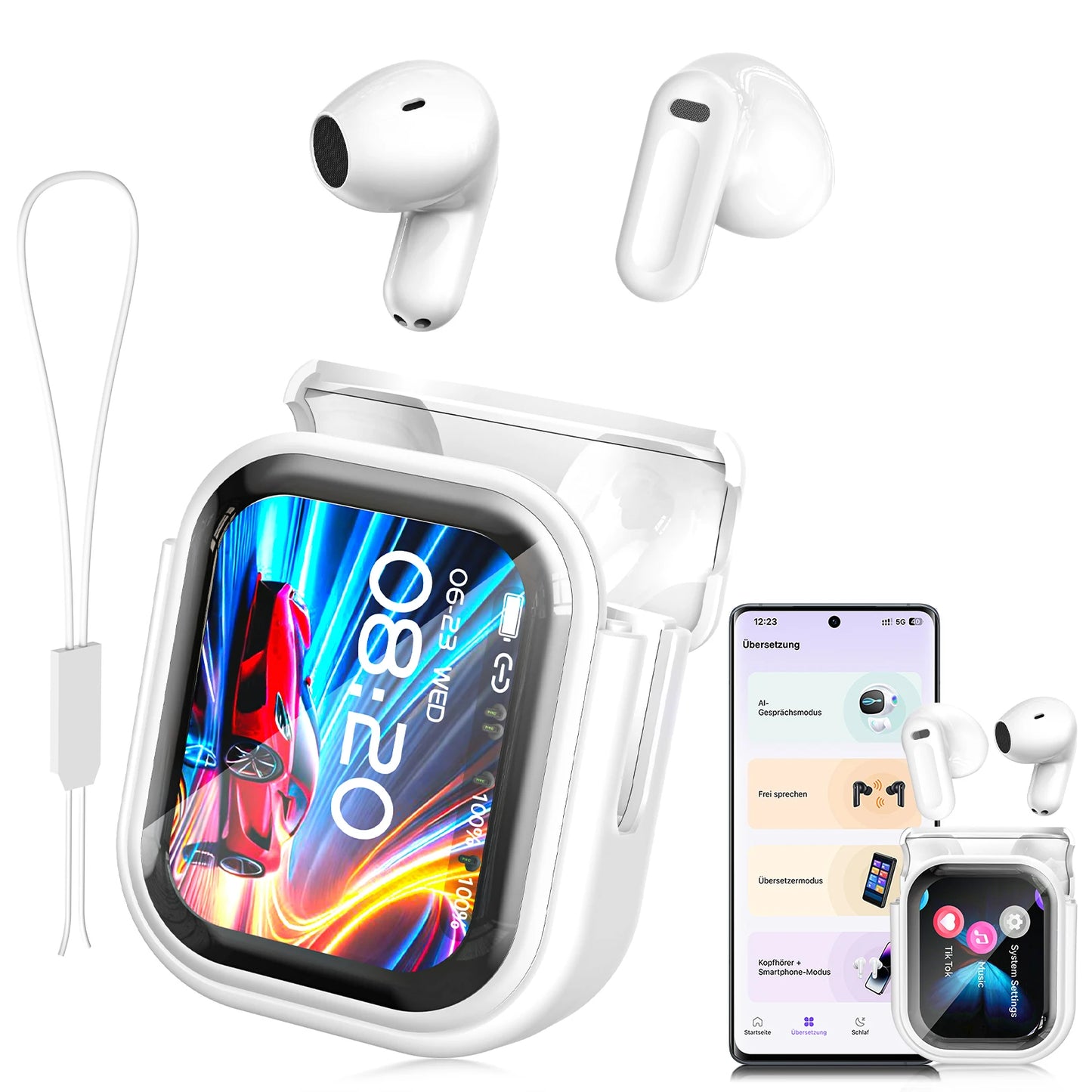 HTC NE20 Wireless Earphones Active Noise Cancelling Bluetooth LED Display