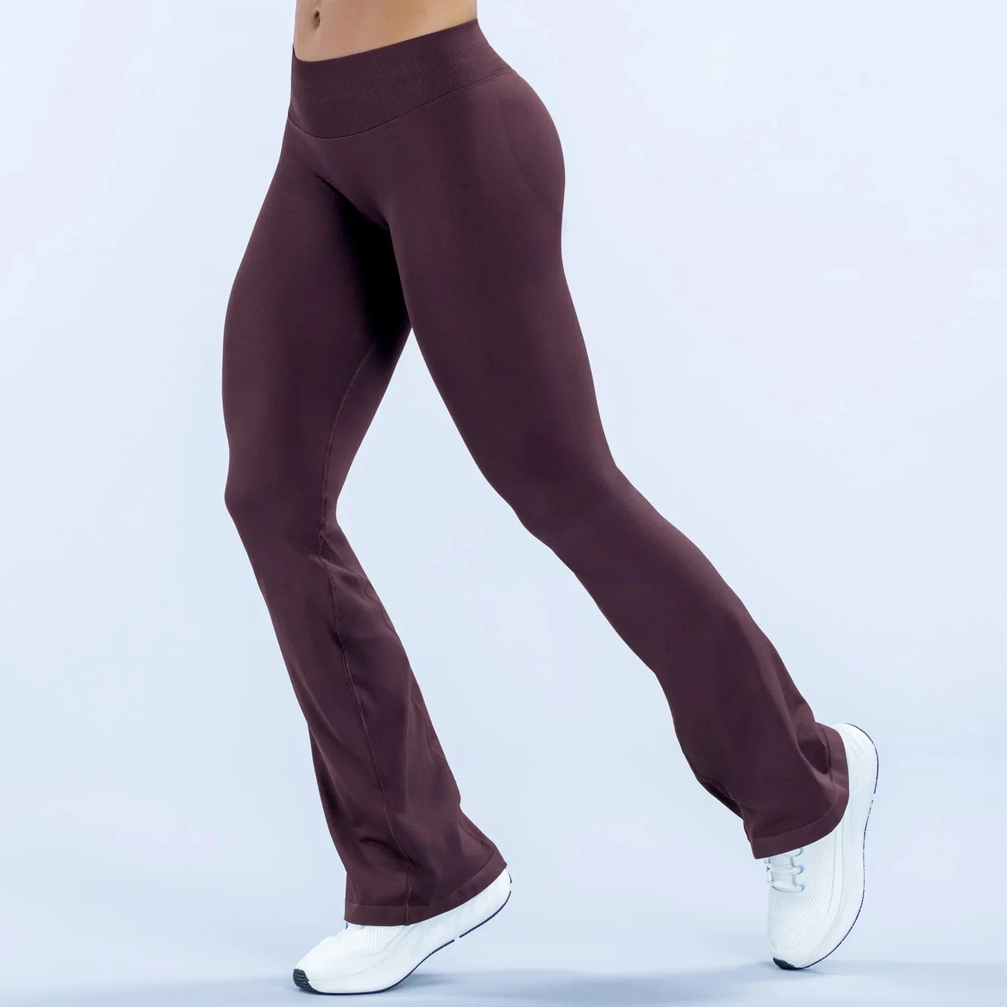 Nclagen Women Seamless Scrunched Booty Flare Gym Leggings