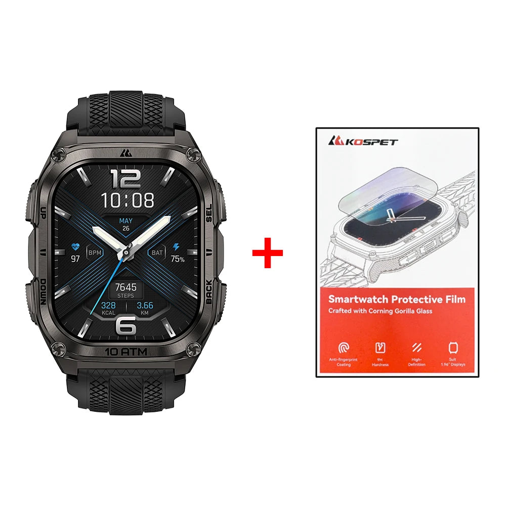 KOSPET Tank M4 Smartwatch Waterproof GPS Health Monitor Android iOS