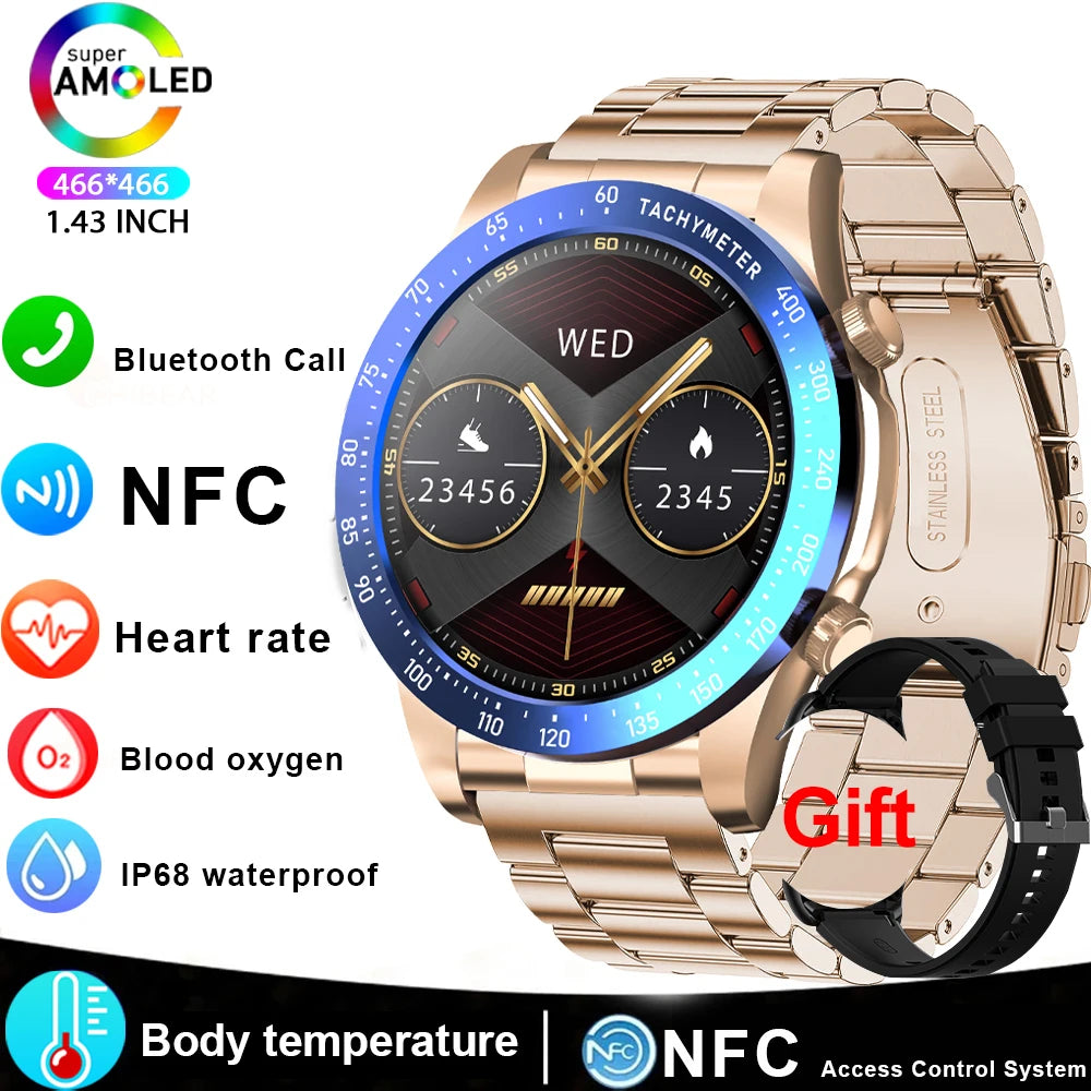 Smart Watch Men AMOLED Bluetooth Call Fitness Tracker