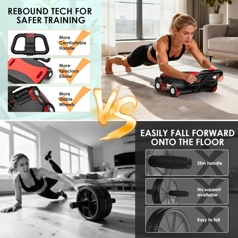 YTYIN Ab Roller Wheel 4 Wheel Elbow Support Abdominal Training