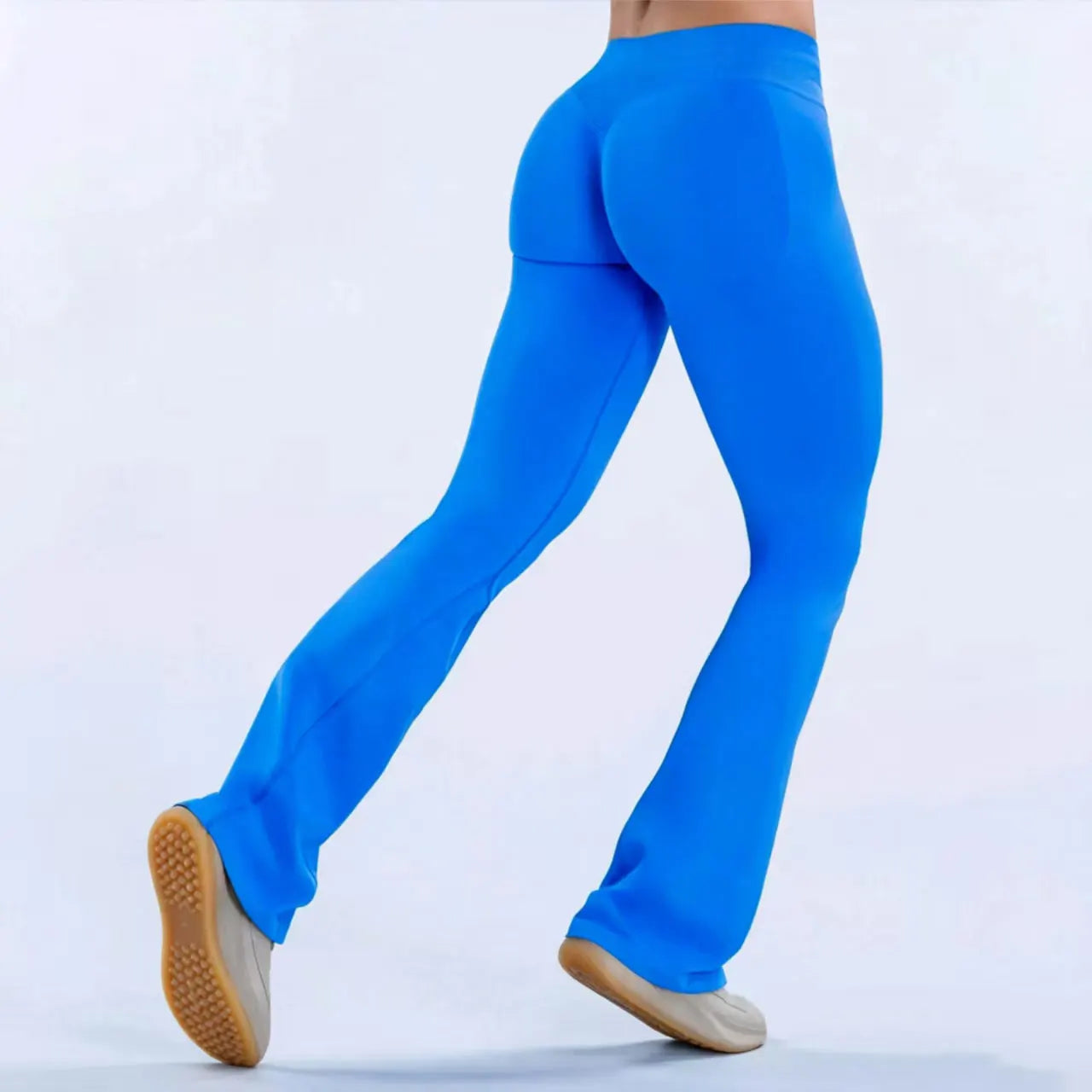 Nclagen Women Seamless Scrunched Booty Flare Gym Leggings