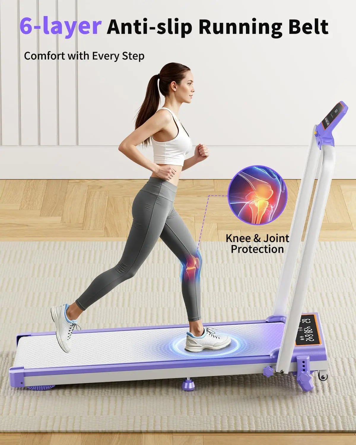 None Foldable Portable Walking Pad With Dual Screen And Smart App Control
