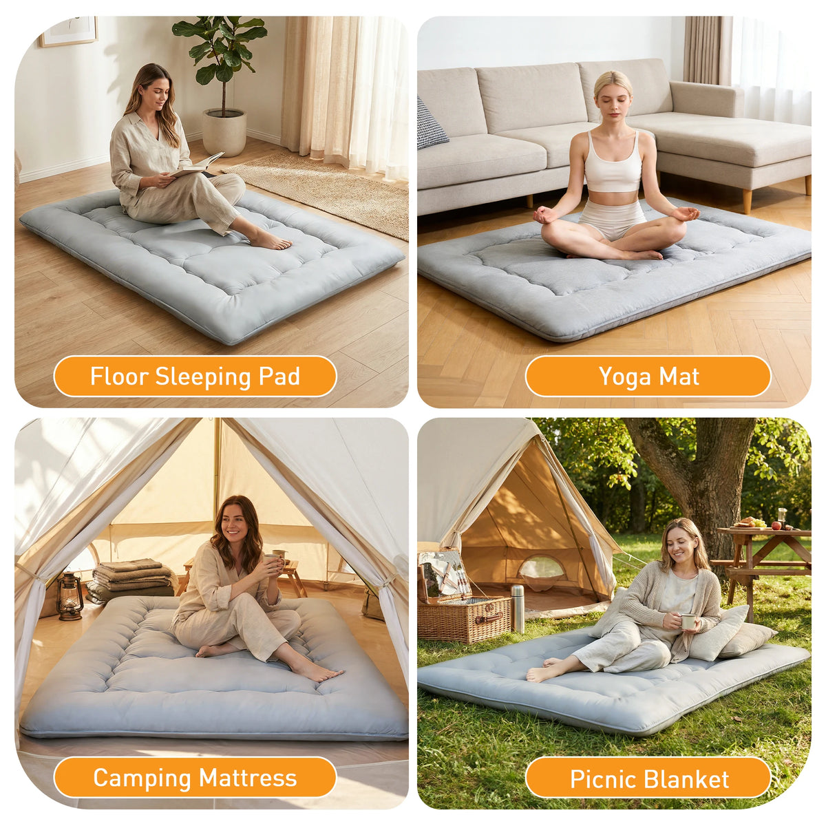 JHK Foldable Soft Breathable Bed Mattress Topper For Home Use