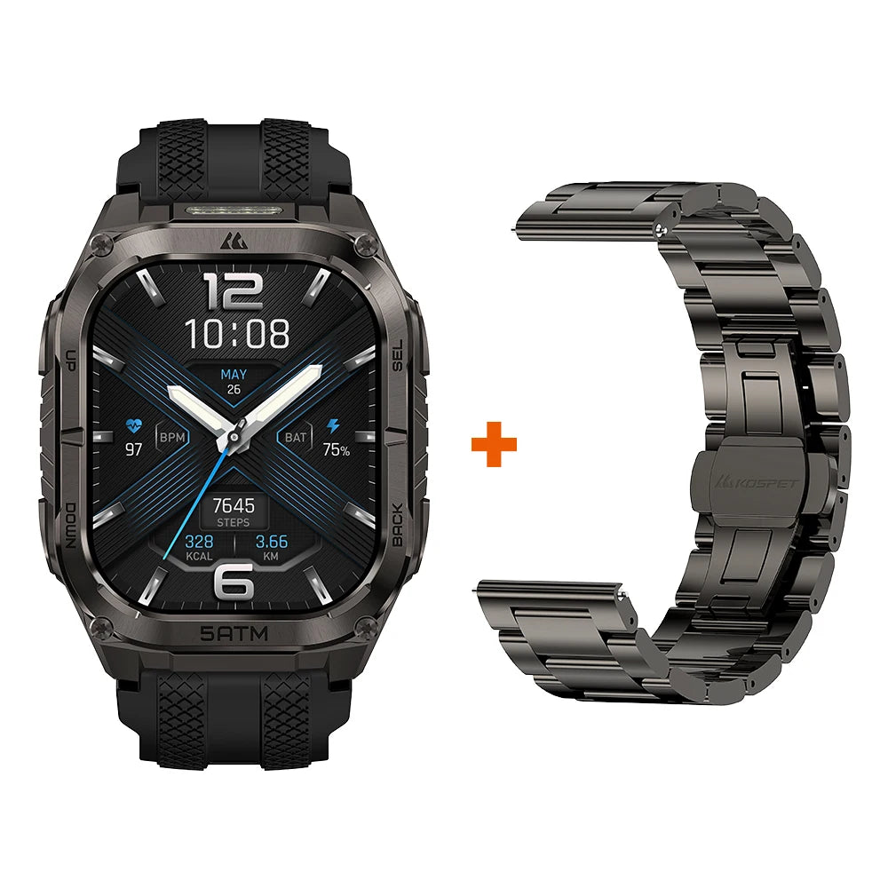 Kospet Tank M4C GPS Smartwatch With Health Tracking Integrated Flashlight
