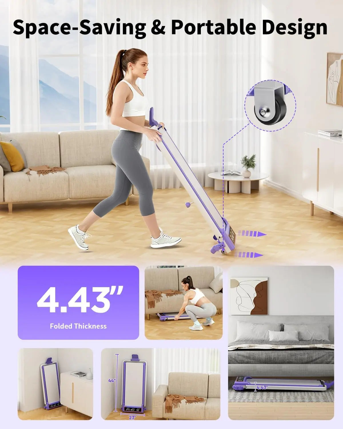 None Foldable Portable Walking Pad With Dual Screen And Smart App Control