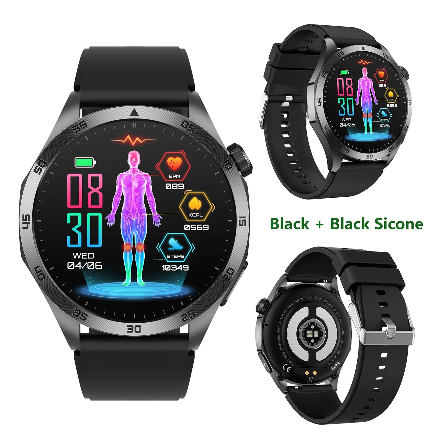 Ecg+ppg Health Smart Watch Men Blood Oxygen Uric Acid