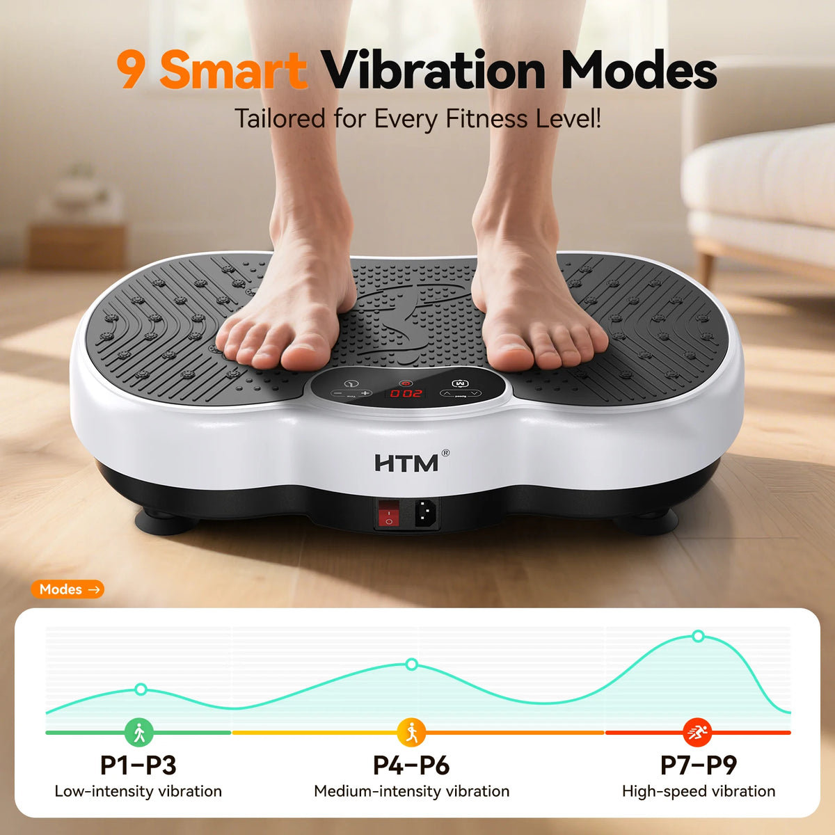 Portable Vibration Exercise Plate Machine With Adjustable Speed Settings