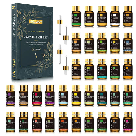 MAYJAM 35 Bottles Essential Oils Set Lavender Eucalyptus Vanilla Neroli