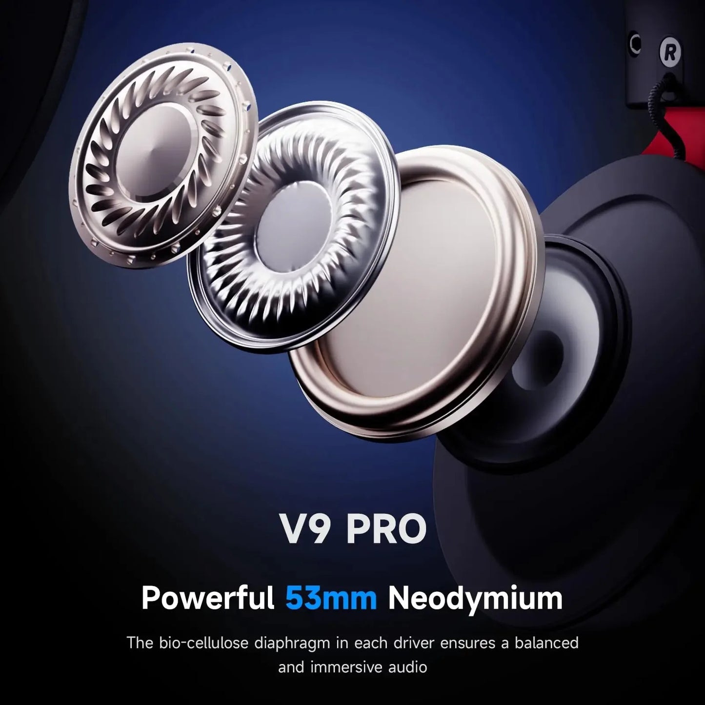 MCHOSE V9 Wireless Gaming Headset 7.1 Surround Sound Noise Canceling