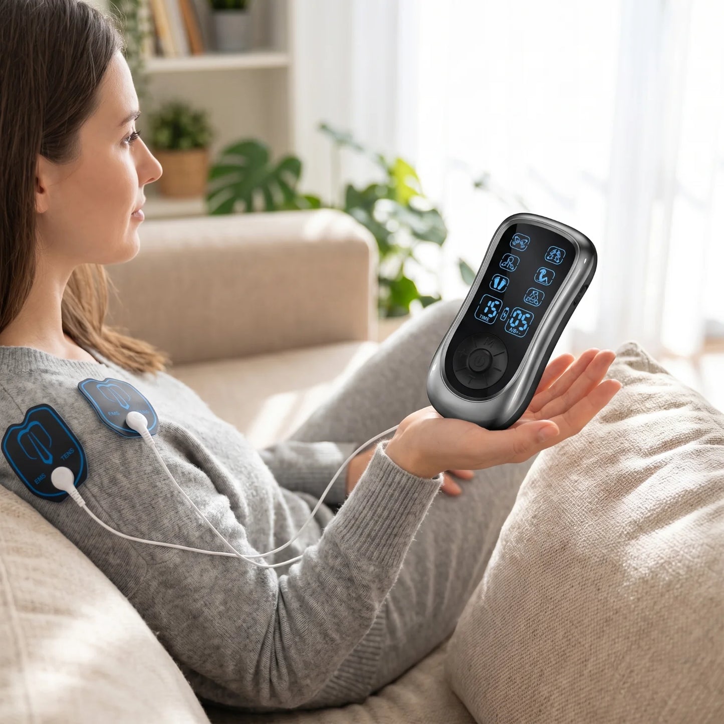 Dual Channel Rechargeable TENS EMS Muscle Stimulator