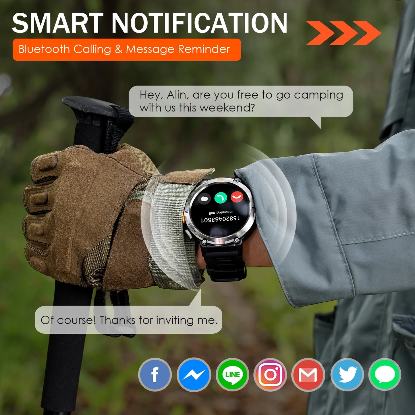 Eigiis Ke3 Full Touch Screen Bluetooth Call Smartwatch for Men