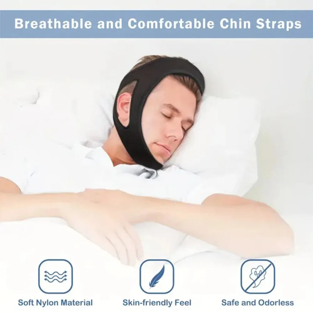 Anti Snoring Chin Strap for Open Mouth Breathing Sleep Support