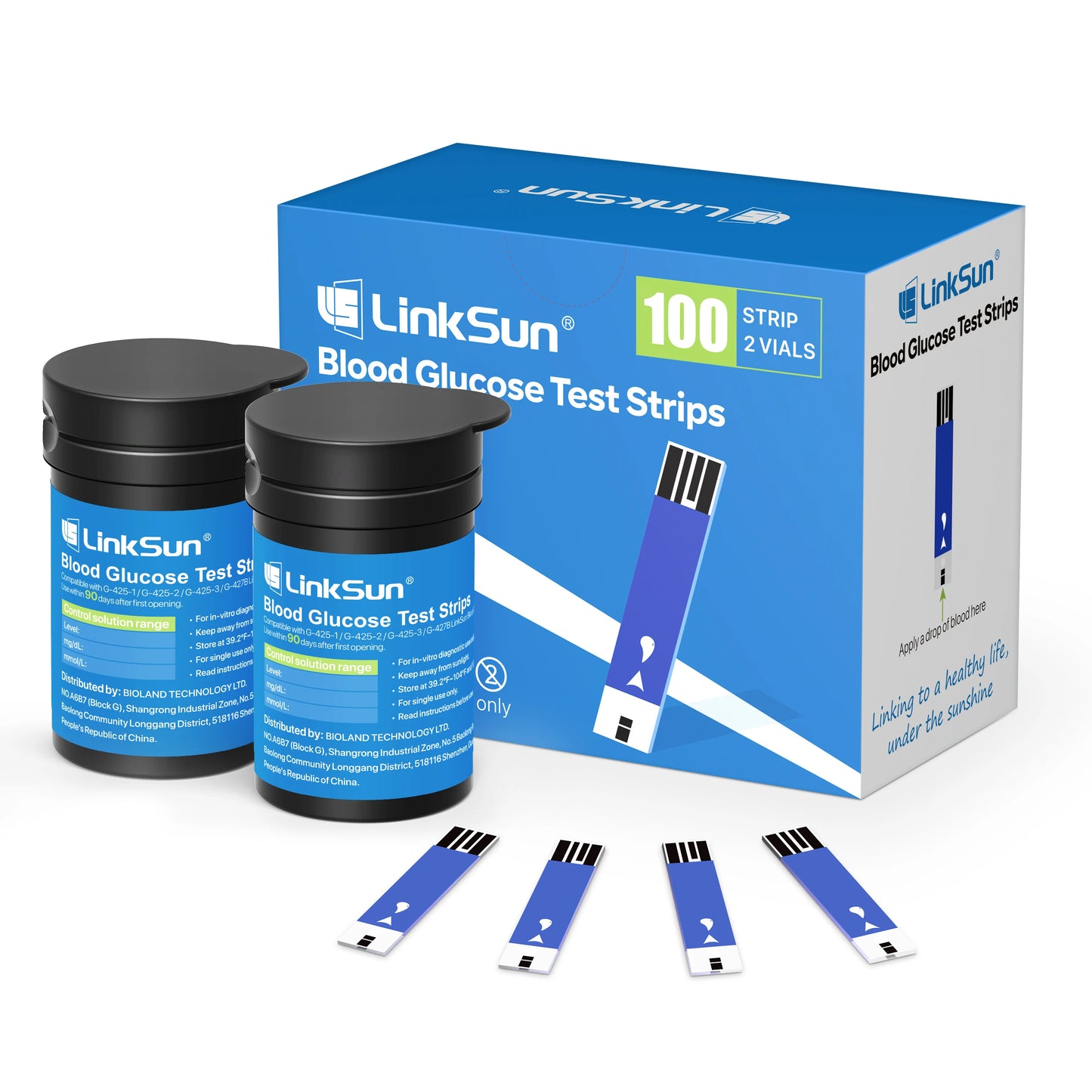 Linksun Blood Glucose Monitor With Test Strips And Lancing Device