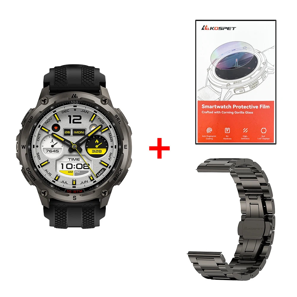 Kospet Tank T4 Smart Watch With 6Sat Gps And 10Atm Waterproof