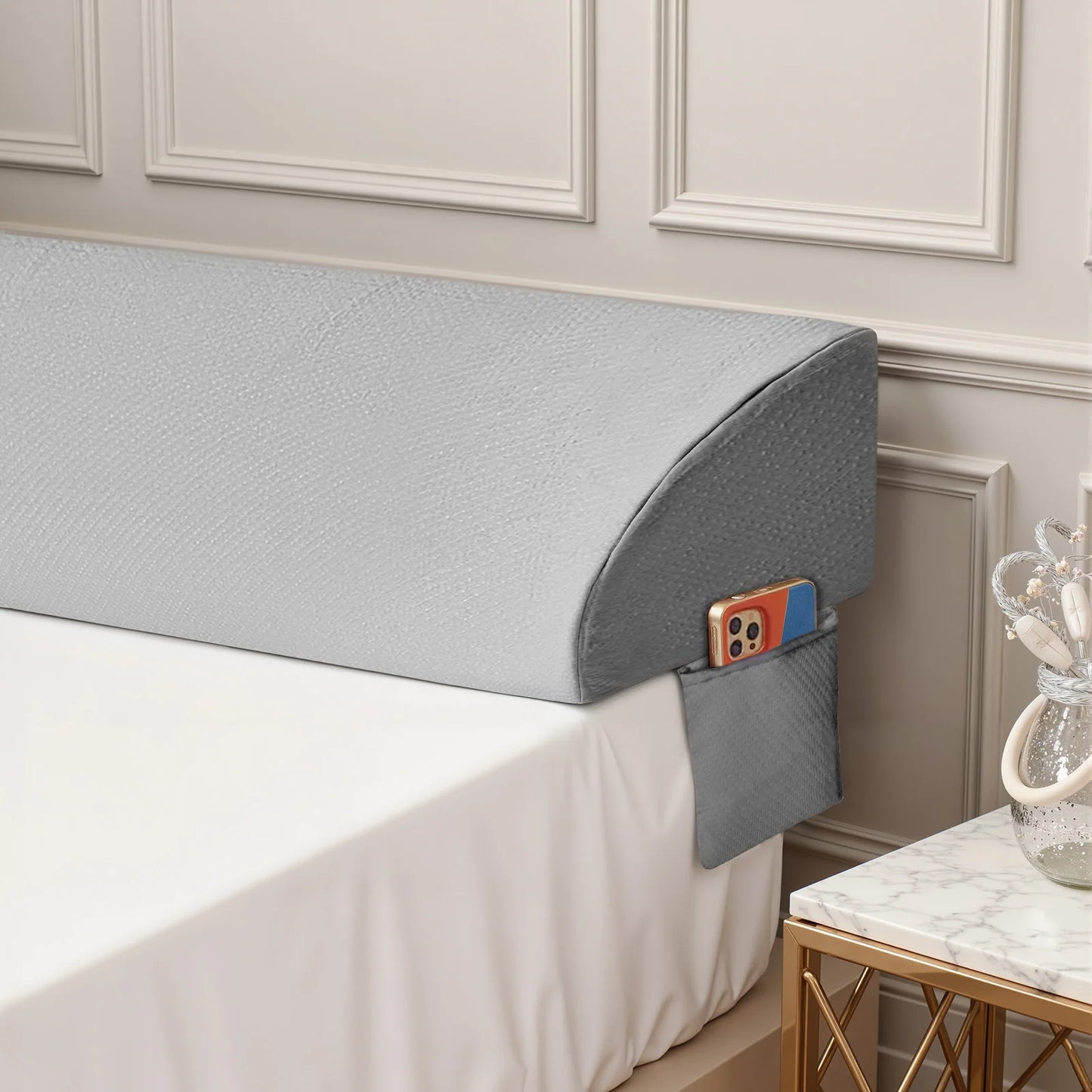 JHK Memory Foam Headboard Wedge Pillow With Removable Cover