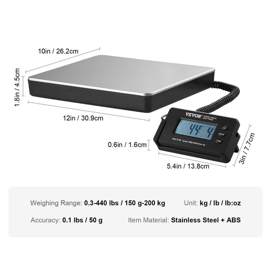 SucceBuy Digital Shipping Scale Hd Lcd Timer Tare Portable Postal Scale