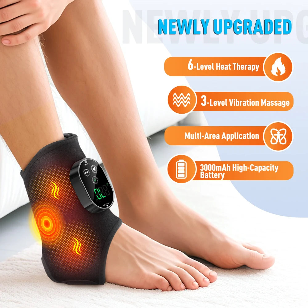 Hailicare Electric Foot Ankle Calf Massager With Heat And Vibration