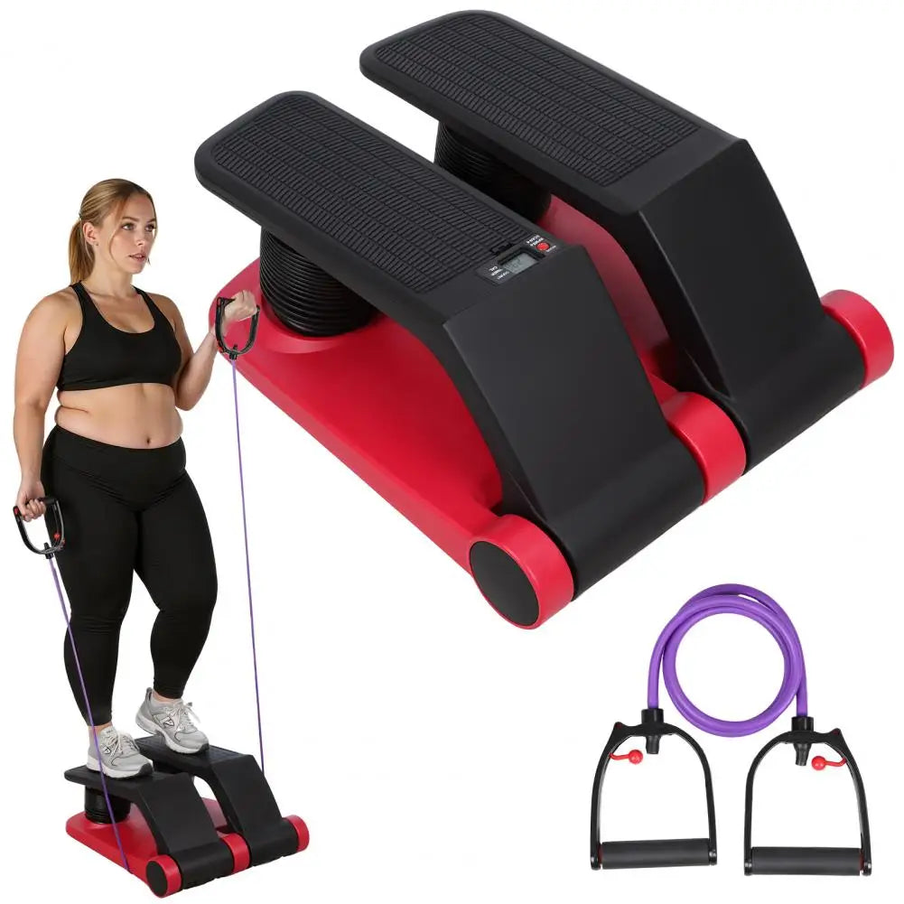 Adjustable Air Resistance Stepper With Bands And LCD Display