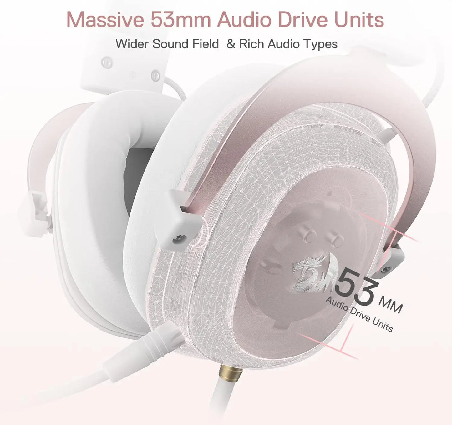 Redragon Wired Gaming Headset 7.1 Surround Sound Memory Foam Pads