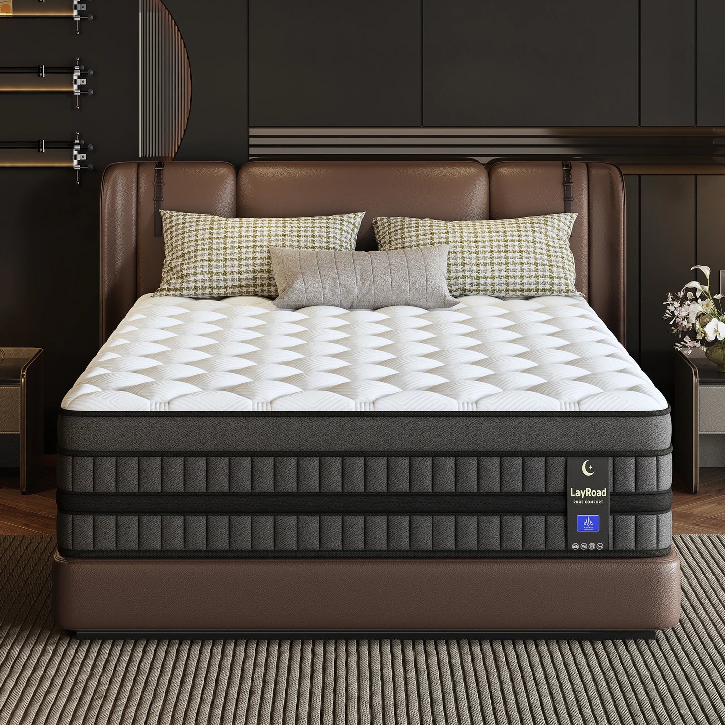 LayRoad Medium Firmness Hybrid Gel Memory Foam Spring Mattress