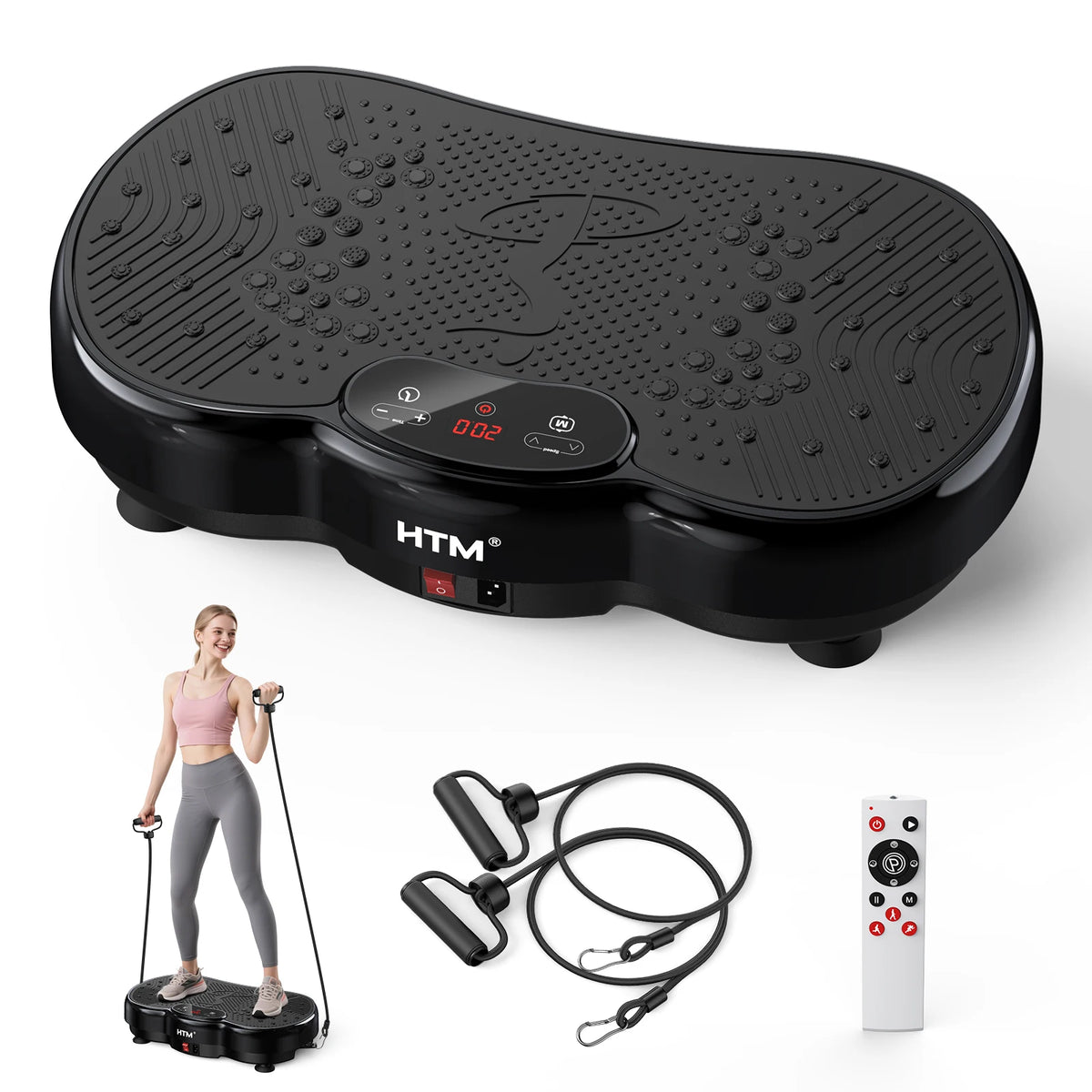 Portable Vibration Exercise Plate Machine With Adjustable Speed Settings