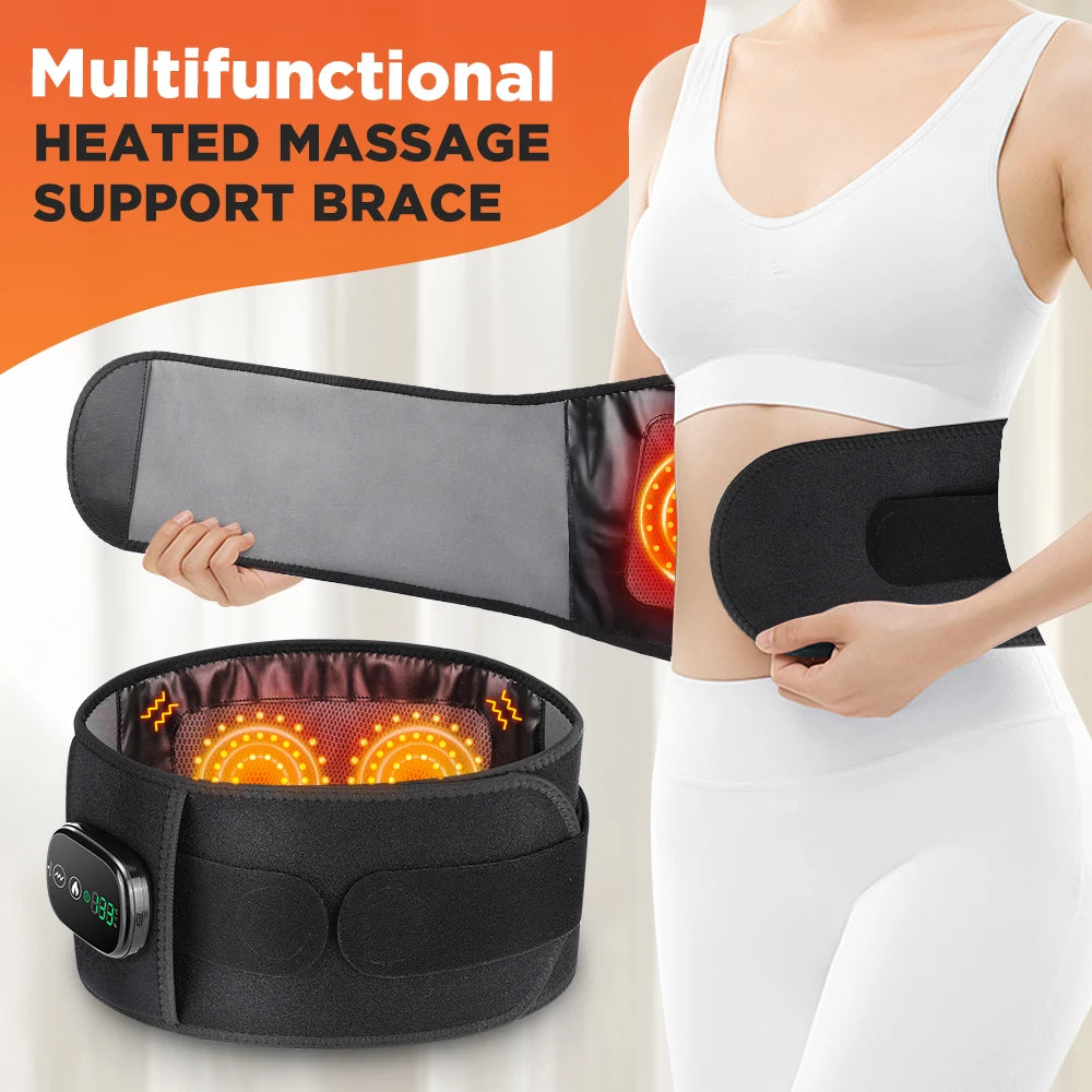 Hailicare Heating Vibration Massager Belt With Red Light Therapy For Waist