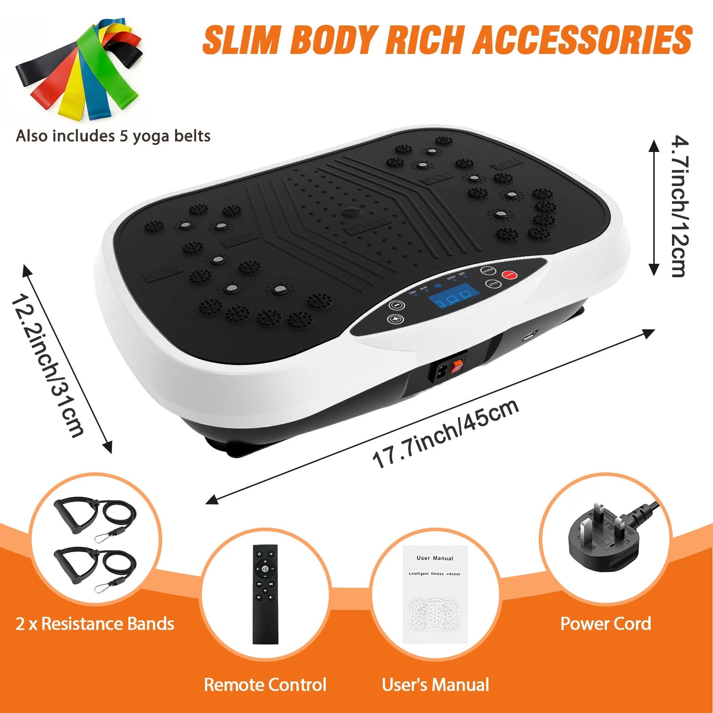 Portable Vibration Plate Exercise Machine Full Body Standing Workout Platform