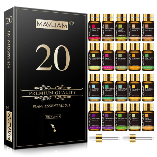 MAYJAM Assorted Essential Oil Gift Box Set 20 Bottles Pure Oils