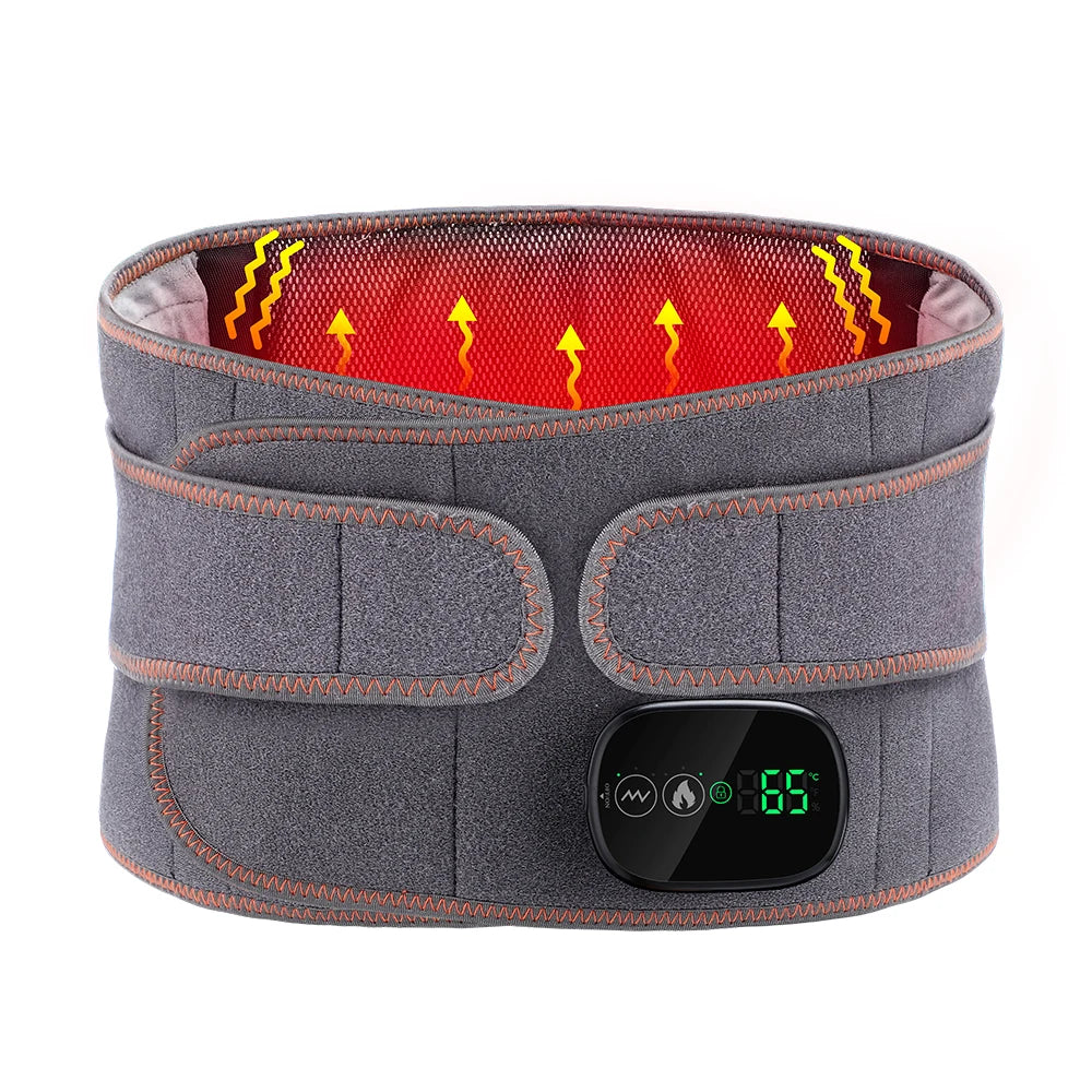 Hailicare Heating Vibration Massager Belt With Red Light Therapy For Waist