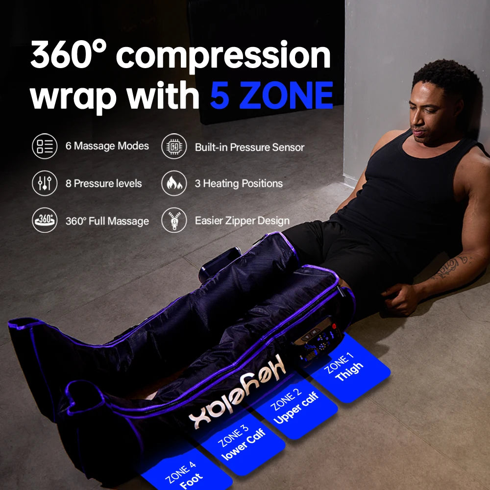 Heyelax Cordless Leg Compression Massager for Circulation and Recovery