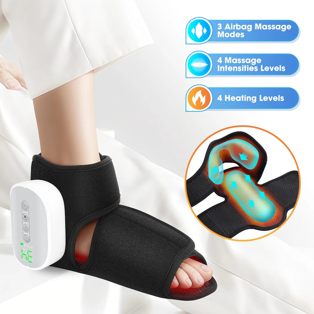 Hailicare Dual Airbag Foot Ankle Heating Compression Massager