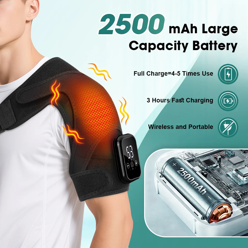 Hailicare Electric Heating Shoulder Brace With Hot Compress Vibration Massage