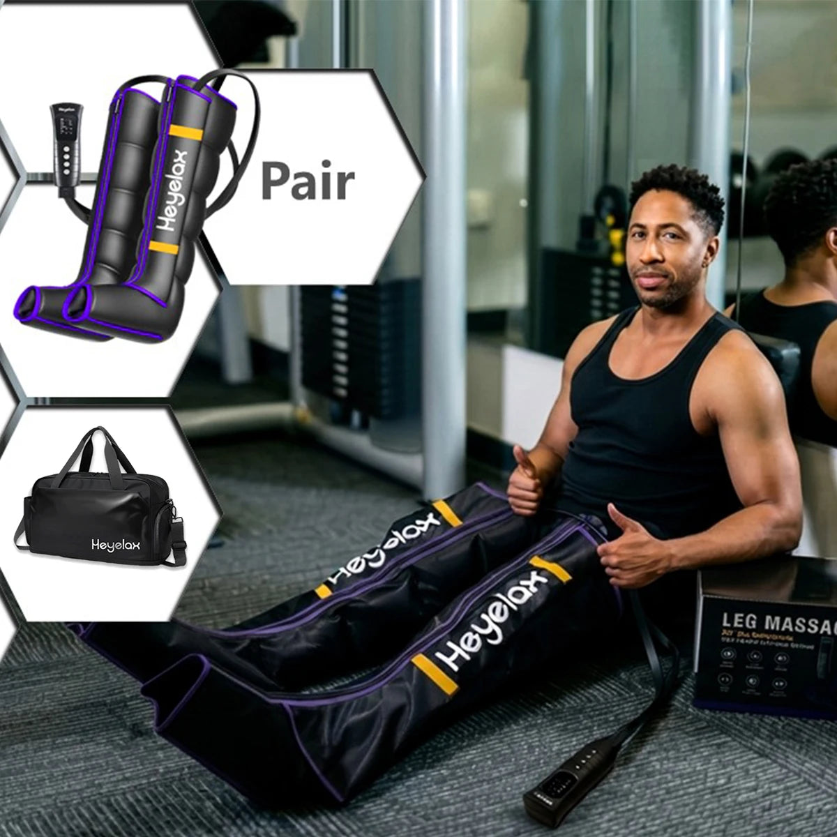 Heyelax Leg Compression Massager For Pain Relief Circulation Recovery Boots
