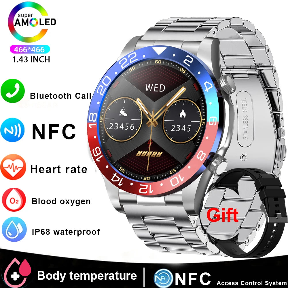 Smart Watch Men AMOLED Bluetooth Call Fitness Tracker