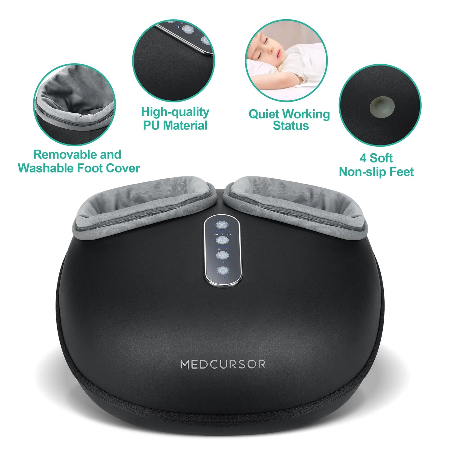Medcursor Electric Shiatsu Foot Massager With Heat Roller Pain Relief