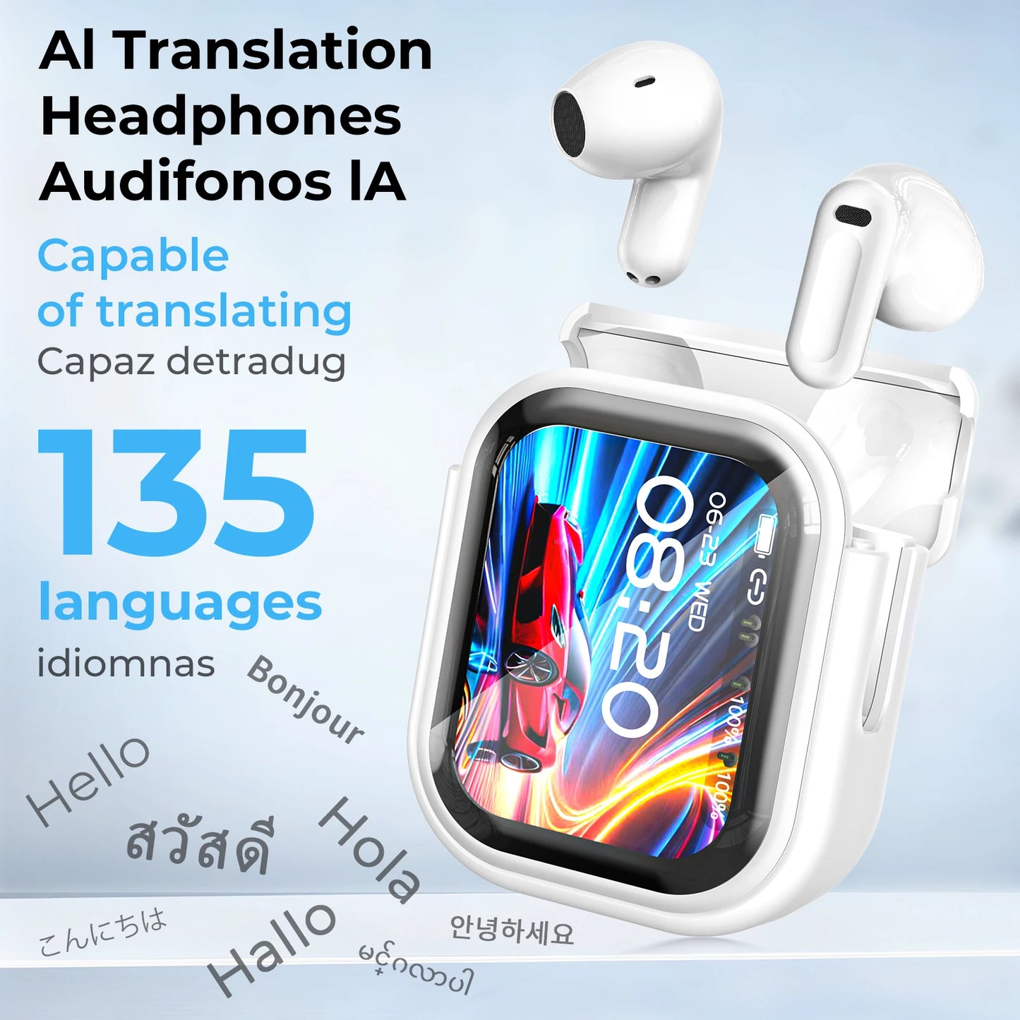 HTC NE20 Wireless Earphones Active Noise Cancelling Bluetooth LED Display