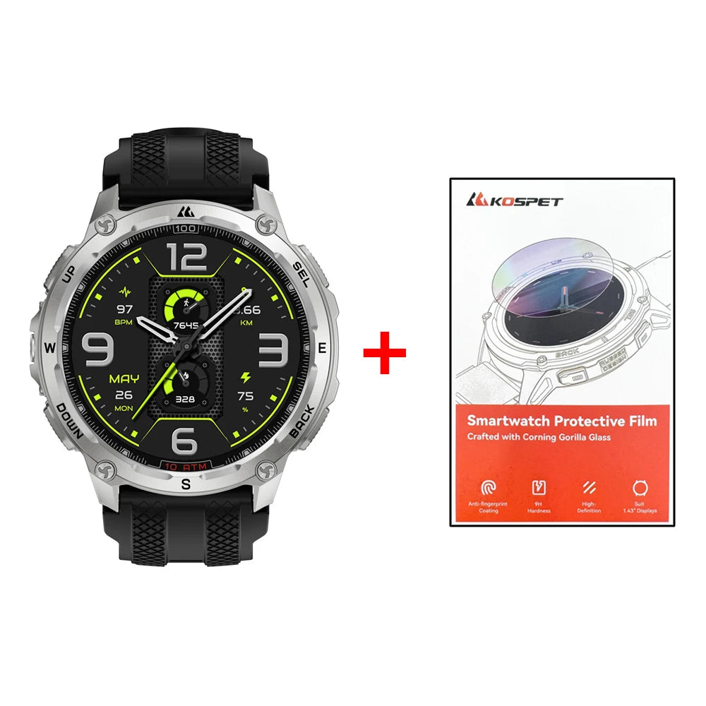 Kospet Tank T4 Smart Watch With 6Sat Gps And 10Atm Waterproof