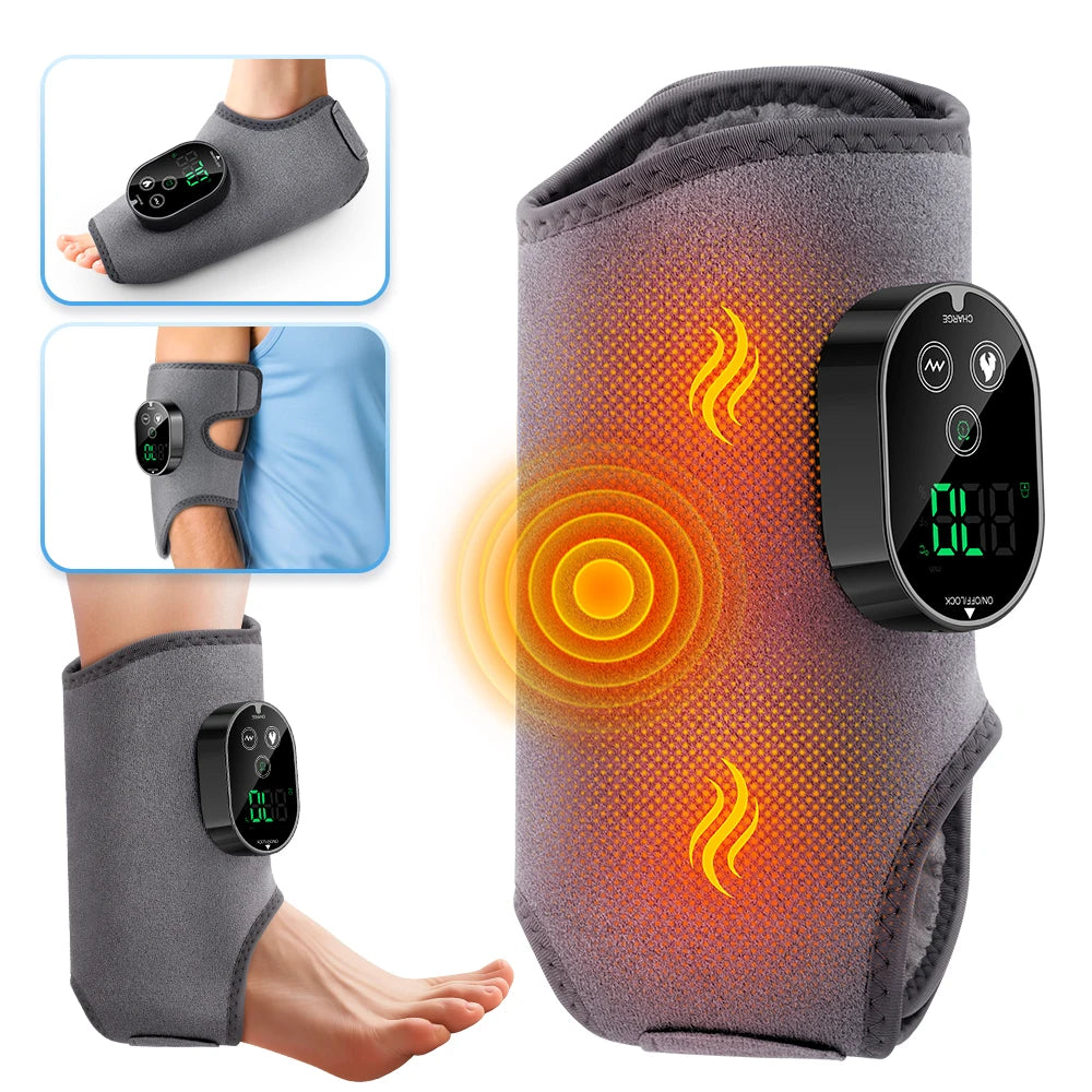 Hailicare Electric Foot Ankle Calf Massager With Heat And Vibration