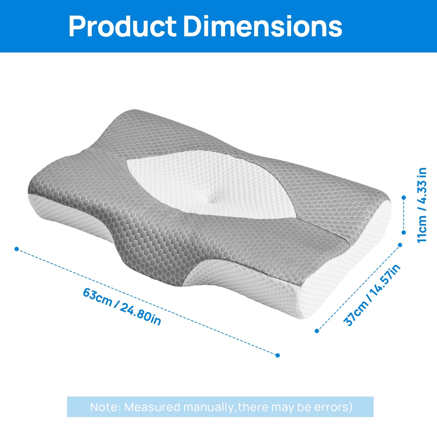 JHK Ergonomic Double Sided Memory Foam Cervical Neck Pillow