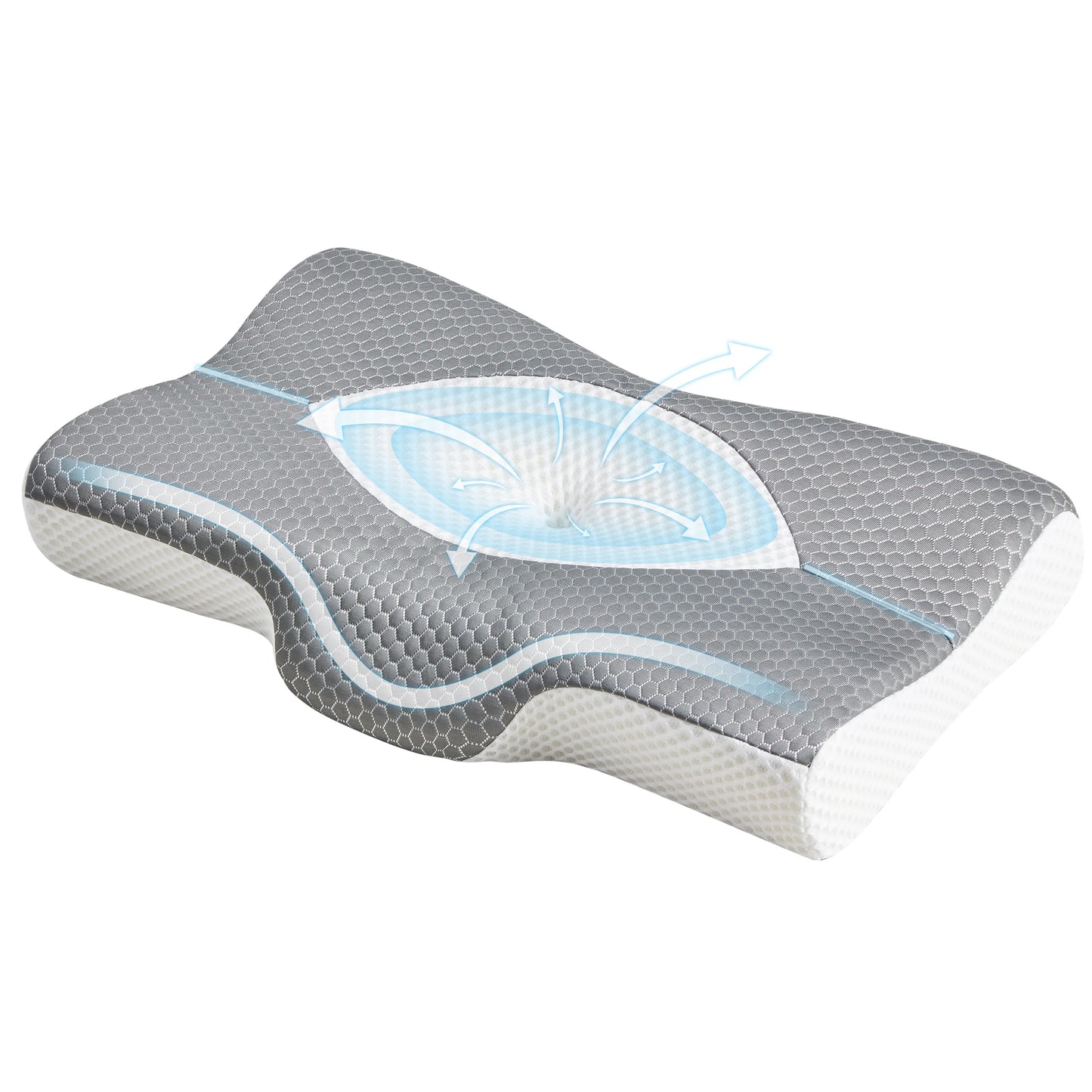 JHK Ergonomic Double Sided Memory Foam Cervical Neck Pillow
