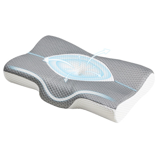 JHK Ergonomic Double Sided Memory Foam Cervical Neck Pillow