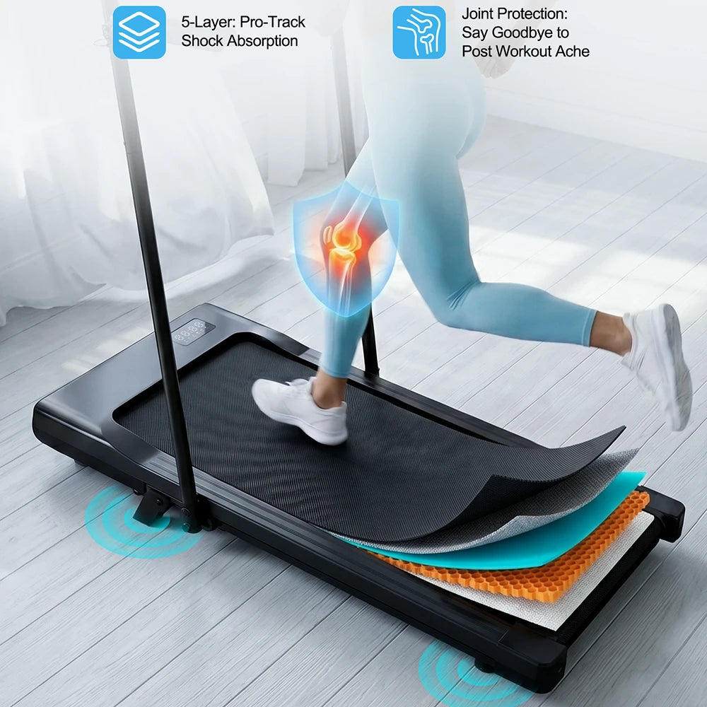 Superun Folding Treadmill With Incline Quiet Home Running Machine App