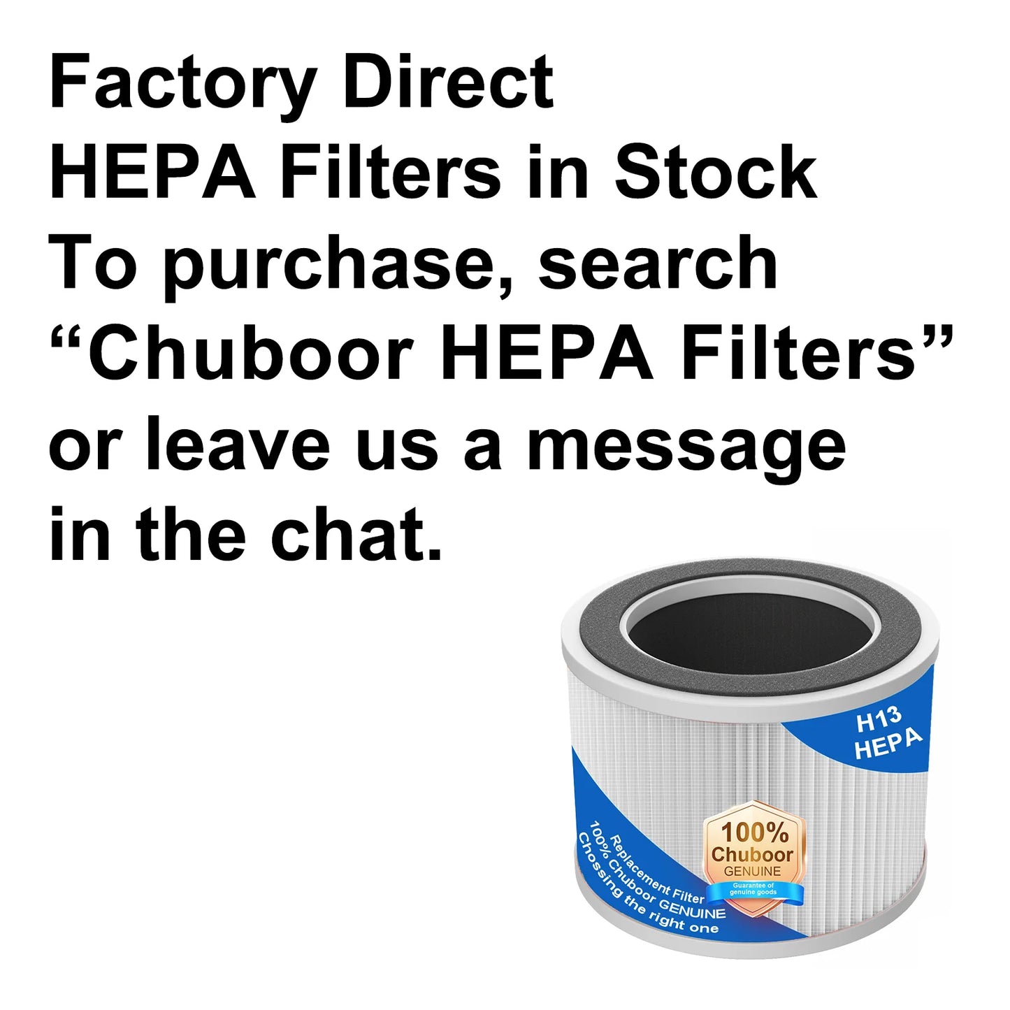 Chuboor Air Purifier H13 True HEPA Cleans Smoke Dust Pollen