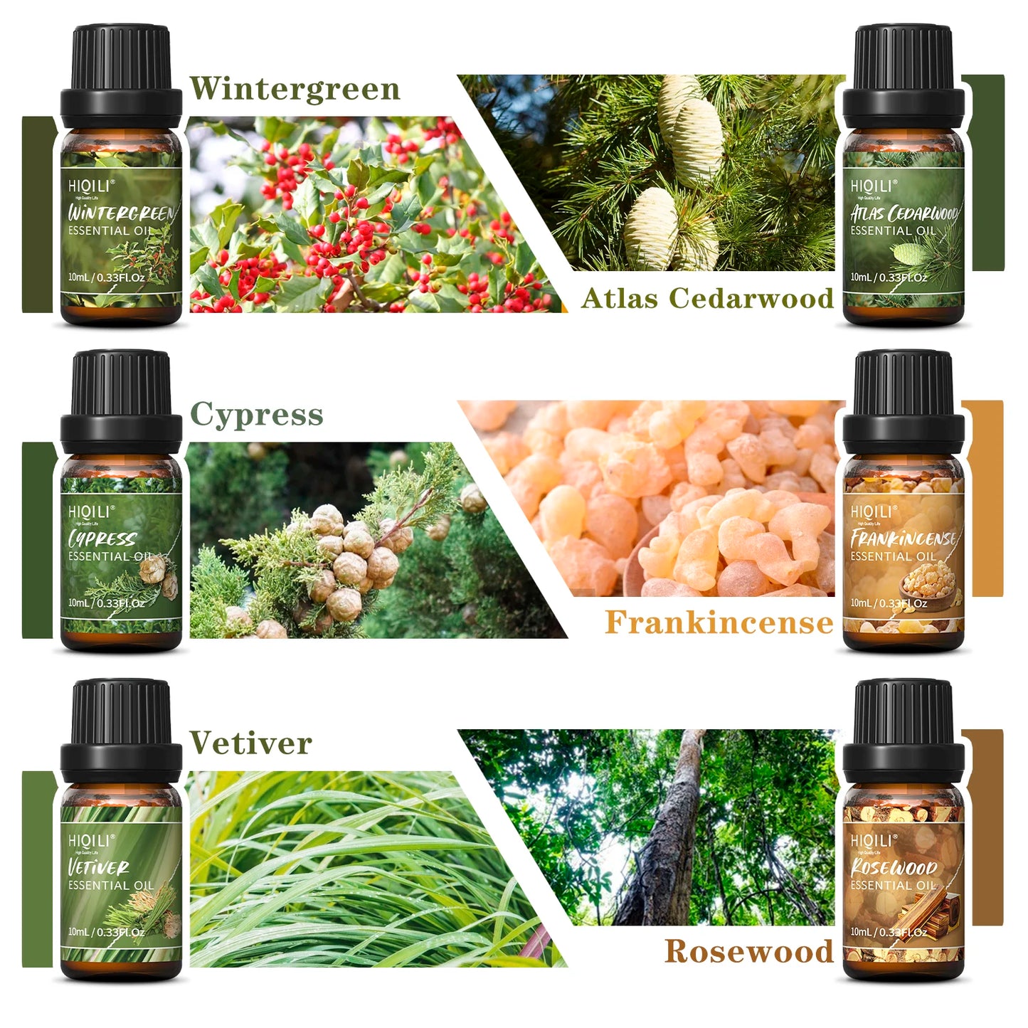 Hiqili Woody Fragrance Oils Set For Aromatherapy Diffuser And Candles