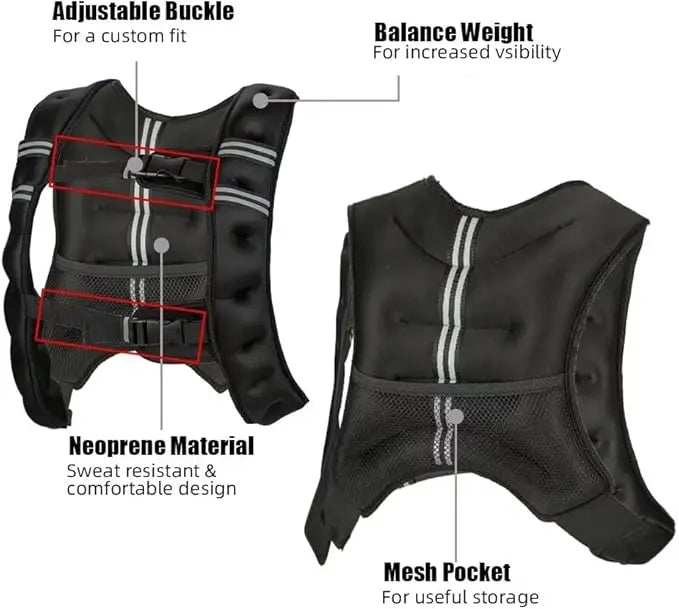 Adjustable Weighted Vest For Strength Training And Cardio Exercises