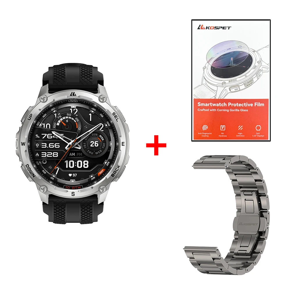 Kospet Tank T4 Smart Watch With 6Sat Gps And 10Atm Waterproof